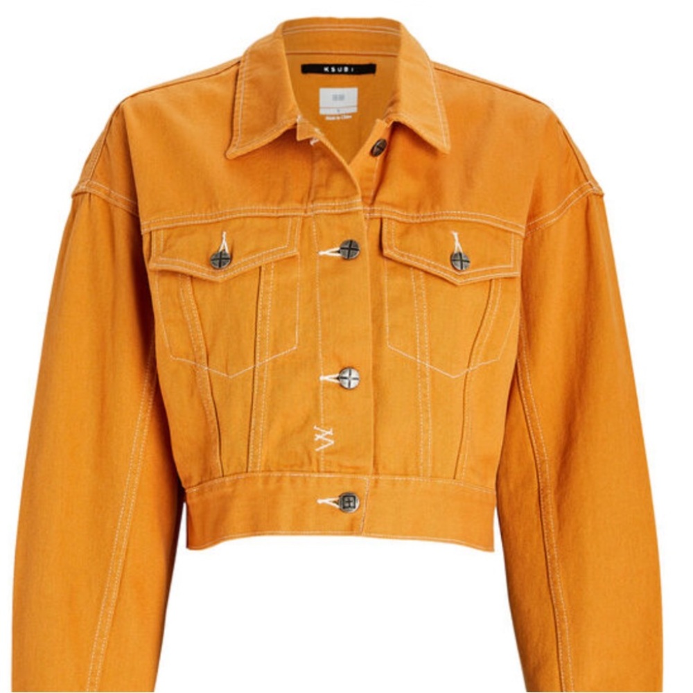 Ksubi World Tour Collection Billie Cropped 80’s Style Denim Jacket Size XS - Picture 3 of 13